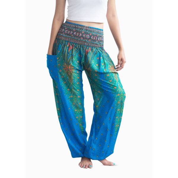 Yoga-Harembroek Medium Peacock licht blauw